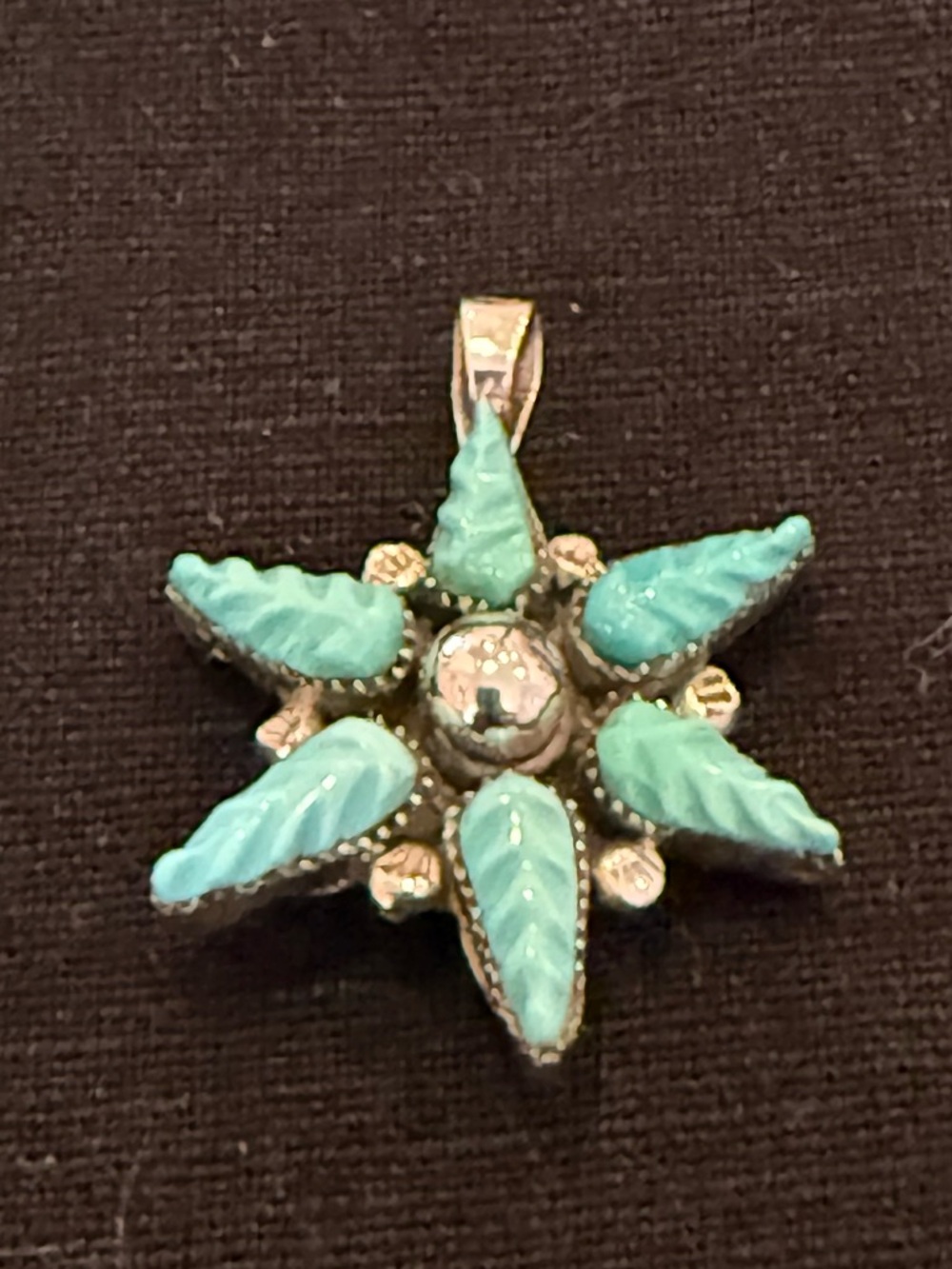 Turquoise Starburst Pendant Necklace - Sterling Silver Accent